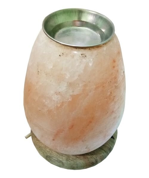 salt lamp with steel katori