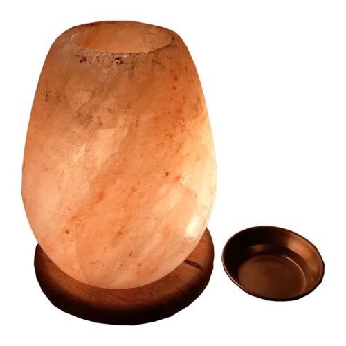 salt lamp with steel katori 1